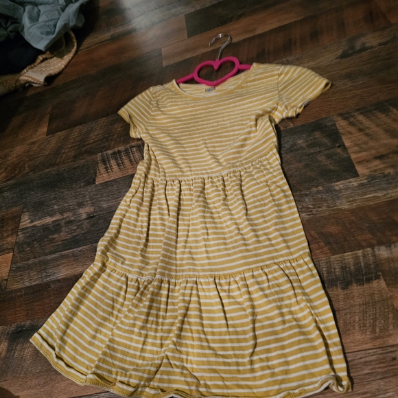 Old Navy Yellow and White Striped Kids Dress - Picture 3 of 7